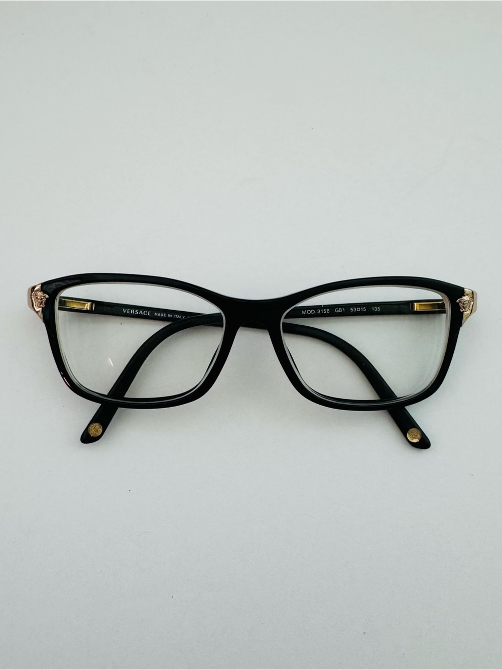 Versace Mod 3156 GB1 53 15 135 Made in Italy Woman’s Eyeglasses Frames Black